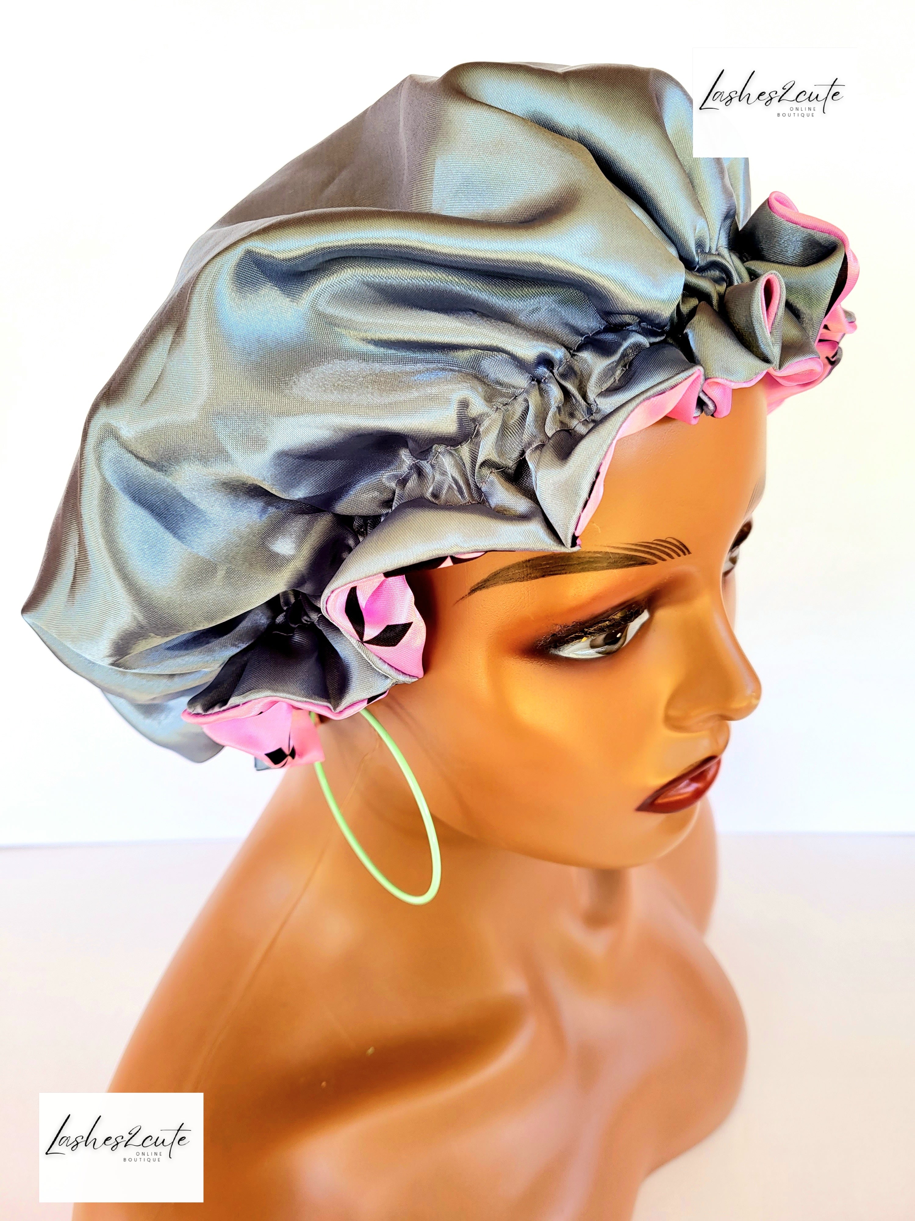 Reversible Sleeping Satin Wavy Bonnet Pretty Pink Color