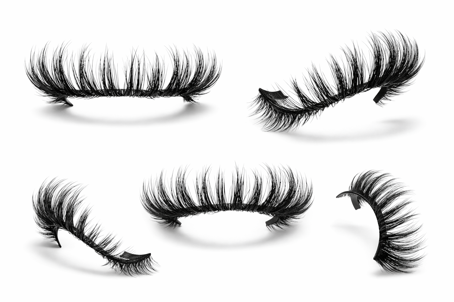 Set of false eyelashes on a white background