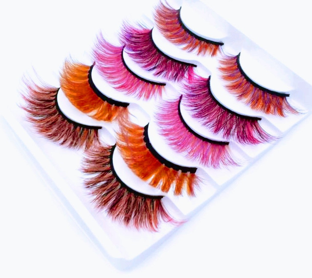 "Mix of Autumn" 5 Pair 3D Fluffy False Eyelashes