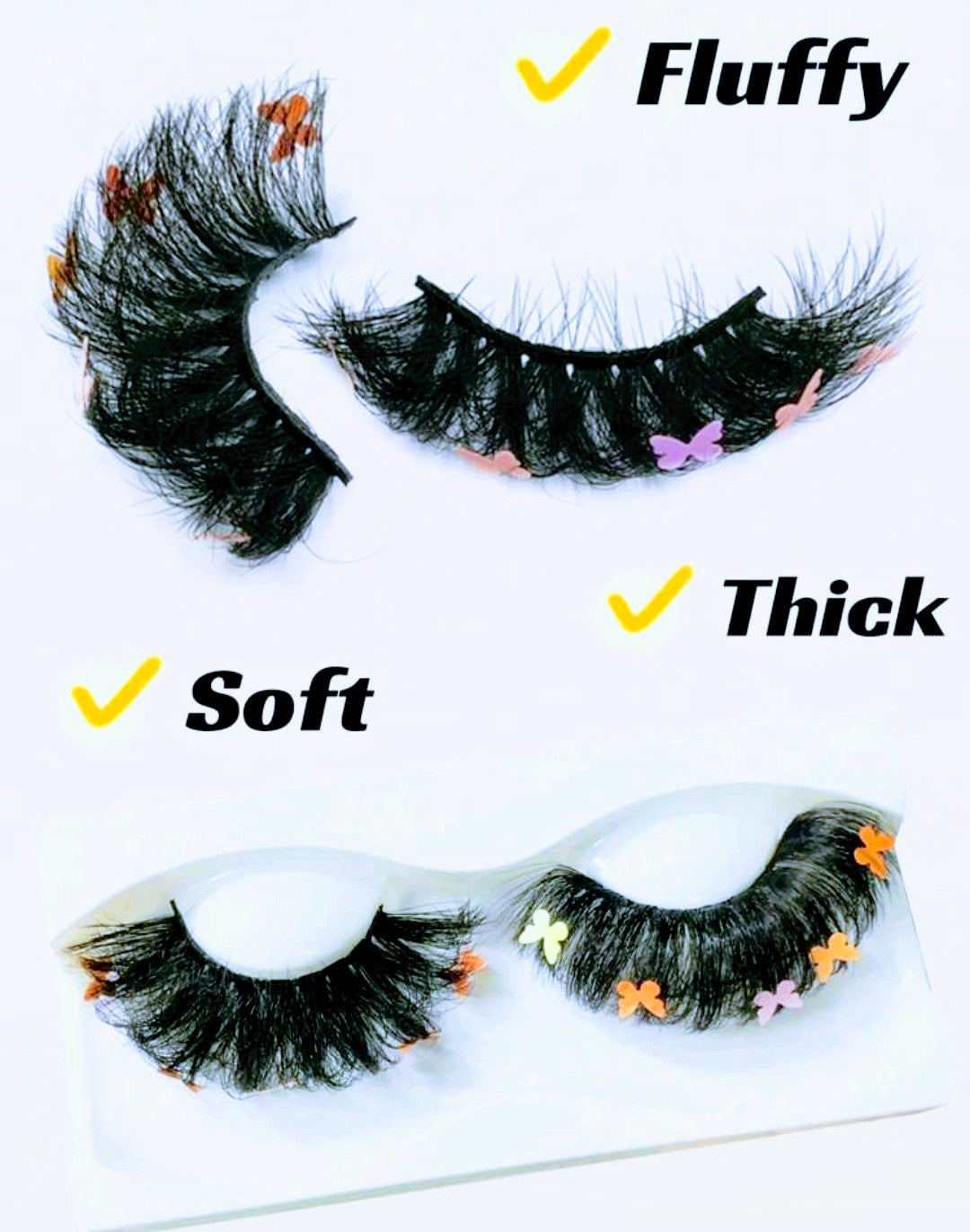 "Butterfly Falls" 25mm Sequin Bejeweled False Eyelashes