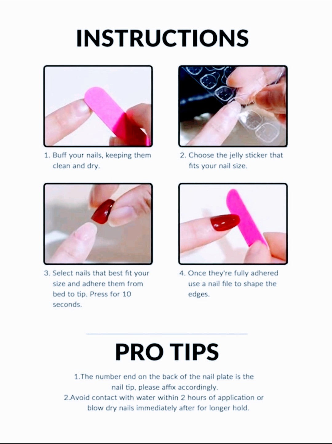 "Ombre" 24pcs Long Medium Square Ombre with Pink Rhinestone Nails with glue