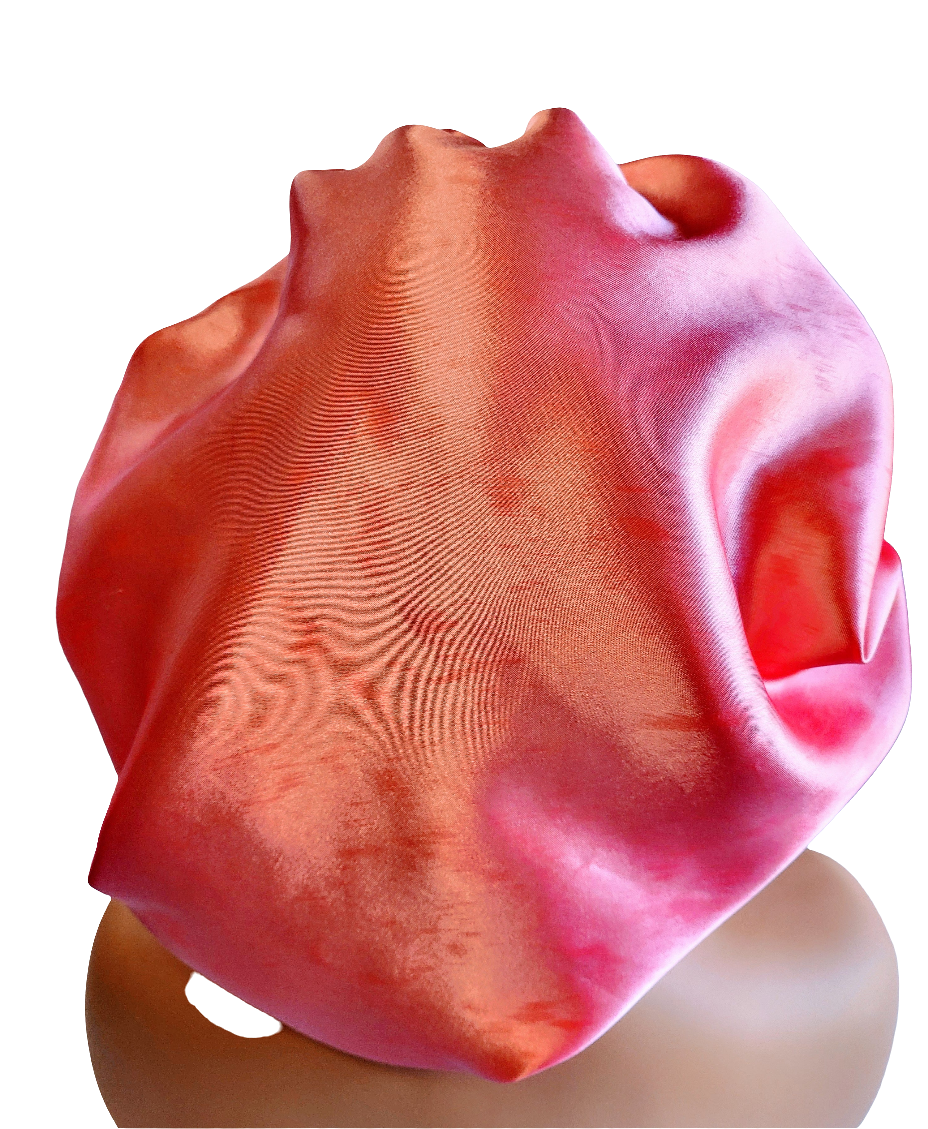 PINK CORAL Reversible Satin Bonnet for Hair
