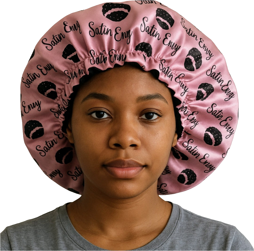 SATIN ENVY PINK Reversible Sleeping Satin Hair Bonnet