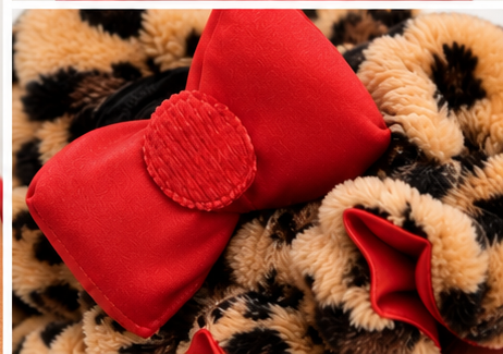 Red Leopard Luxe | Teddy Fleece Satin-Lined Bonnet