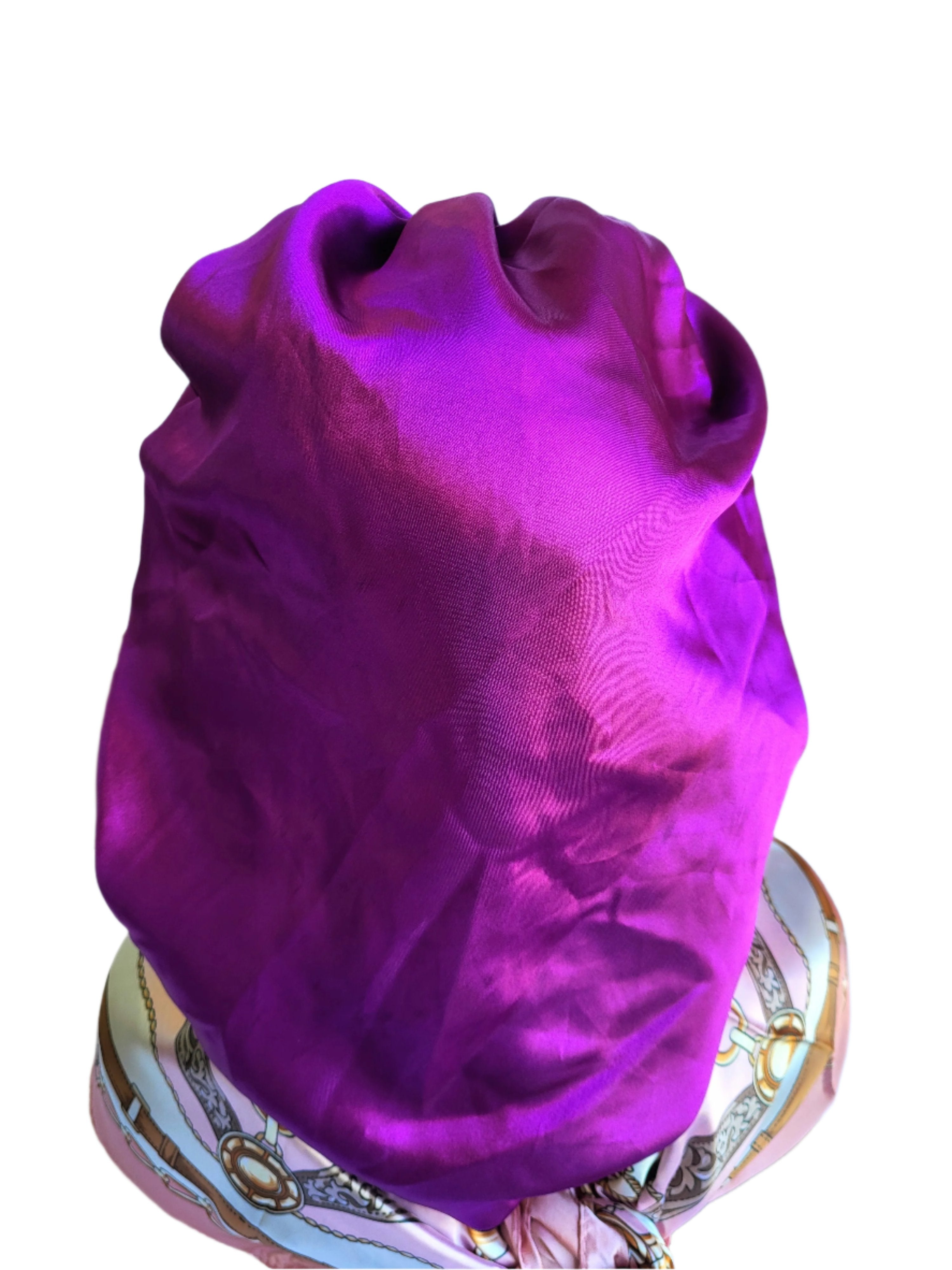 PURPLE Wide Band Single Layer Jumbo Satin Bonnet