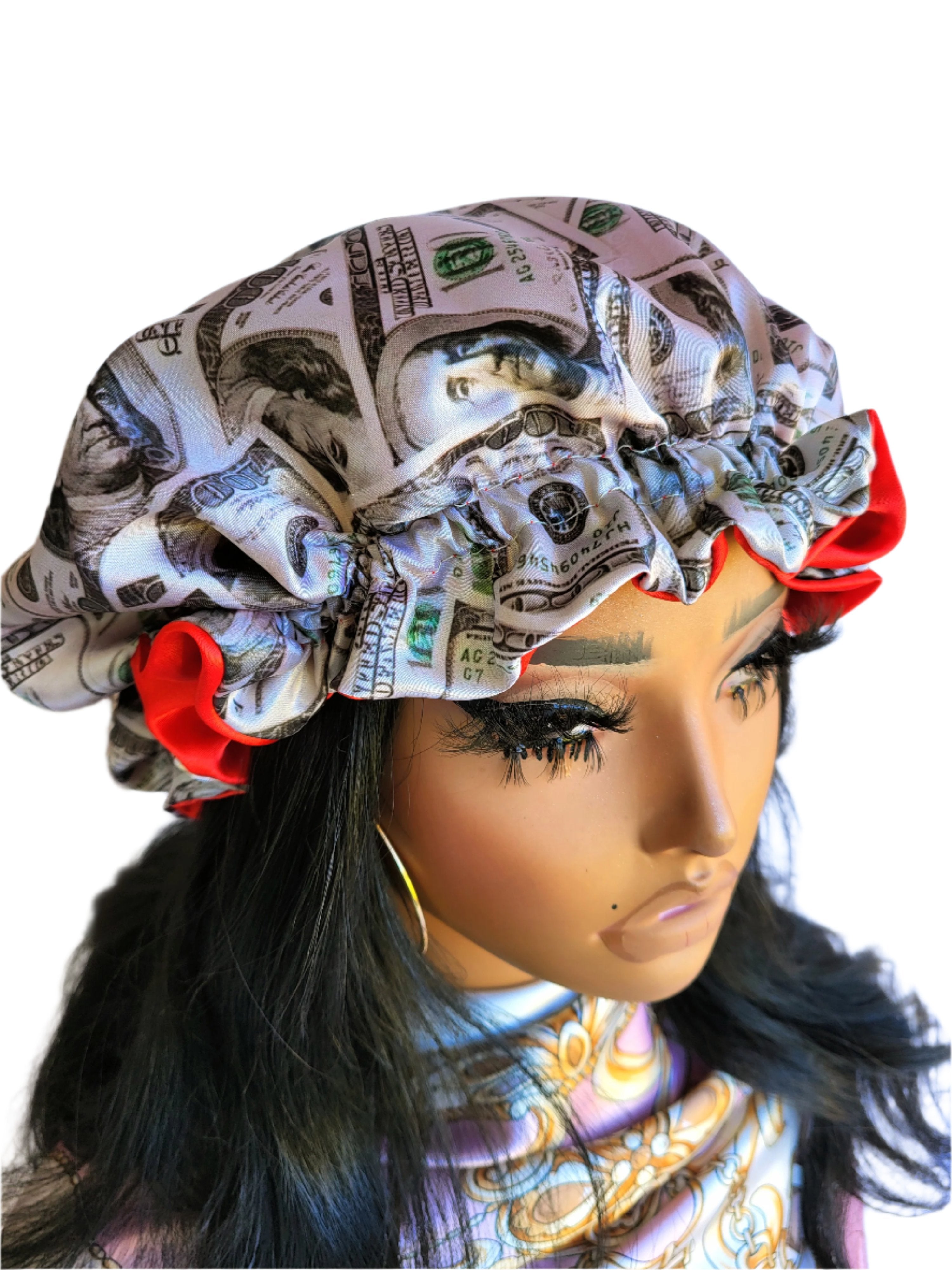GREEN MONEY – Reversible Satin Hair Bonnet
💚💵 Double the Style, Double the Protection! 💵💚