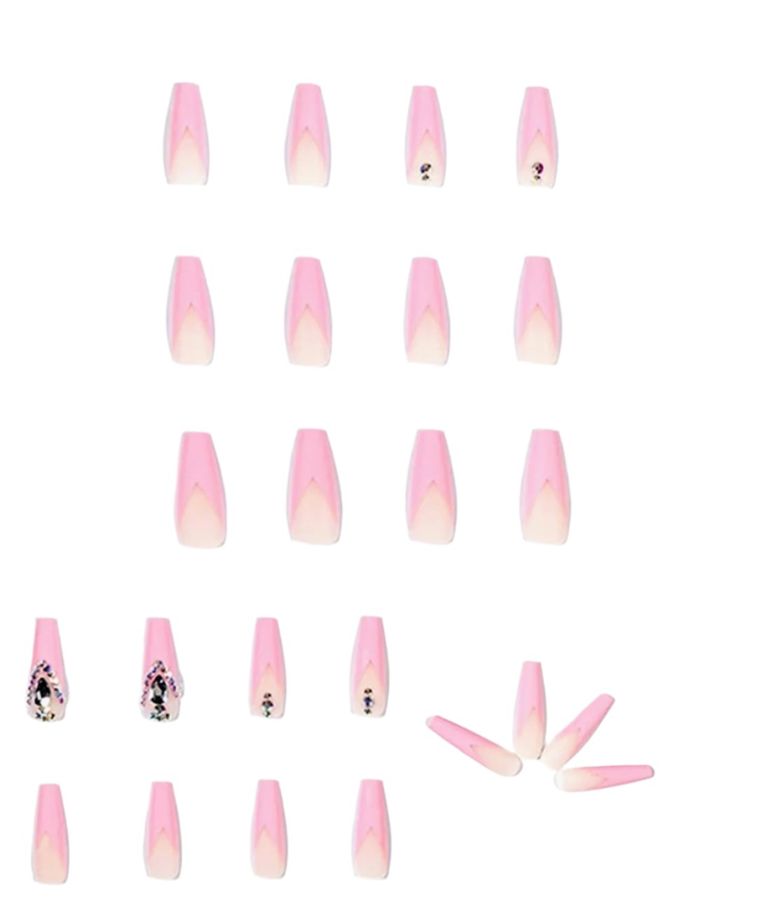 "Blush" 24 Piece Set Artificial Nails with Glue