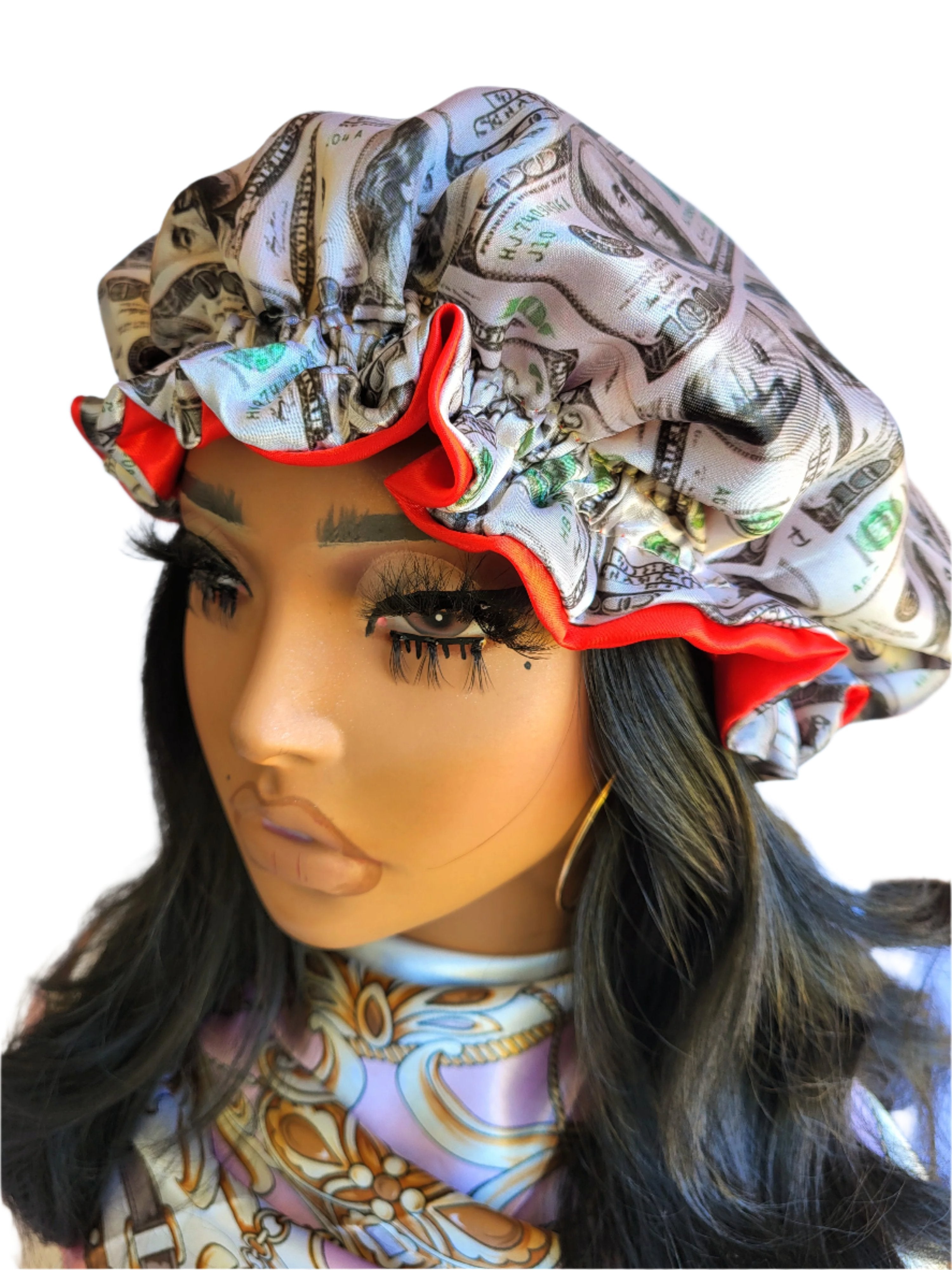 GREEN MONEY – Reversible Satin Hair Bonnet
💚💵 Double the Style, Double the Protection! 💵💚