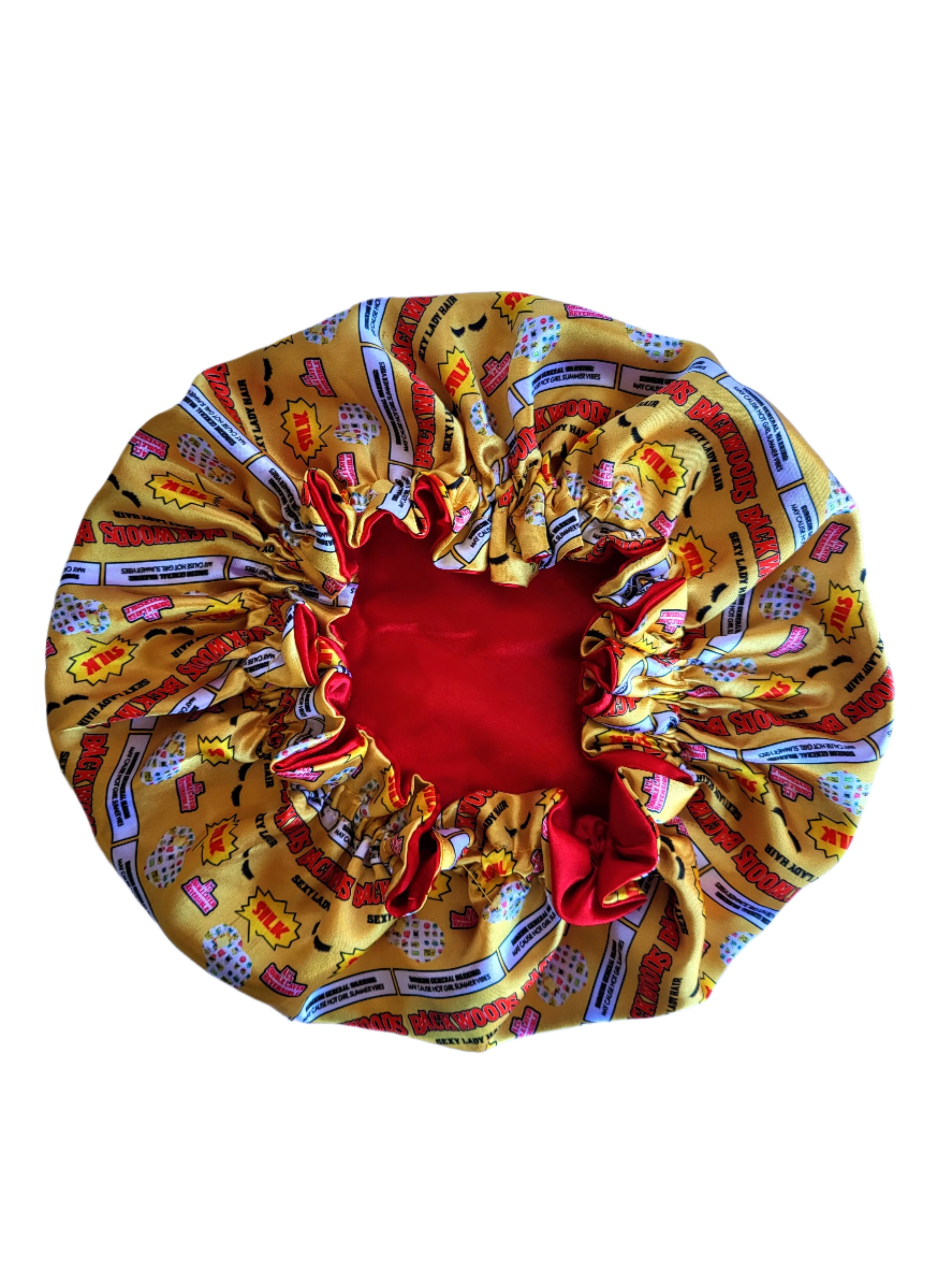 GOLD & RED VIBES – Reversible Satin Sleeping Hair Bonnet