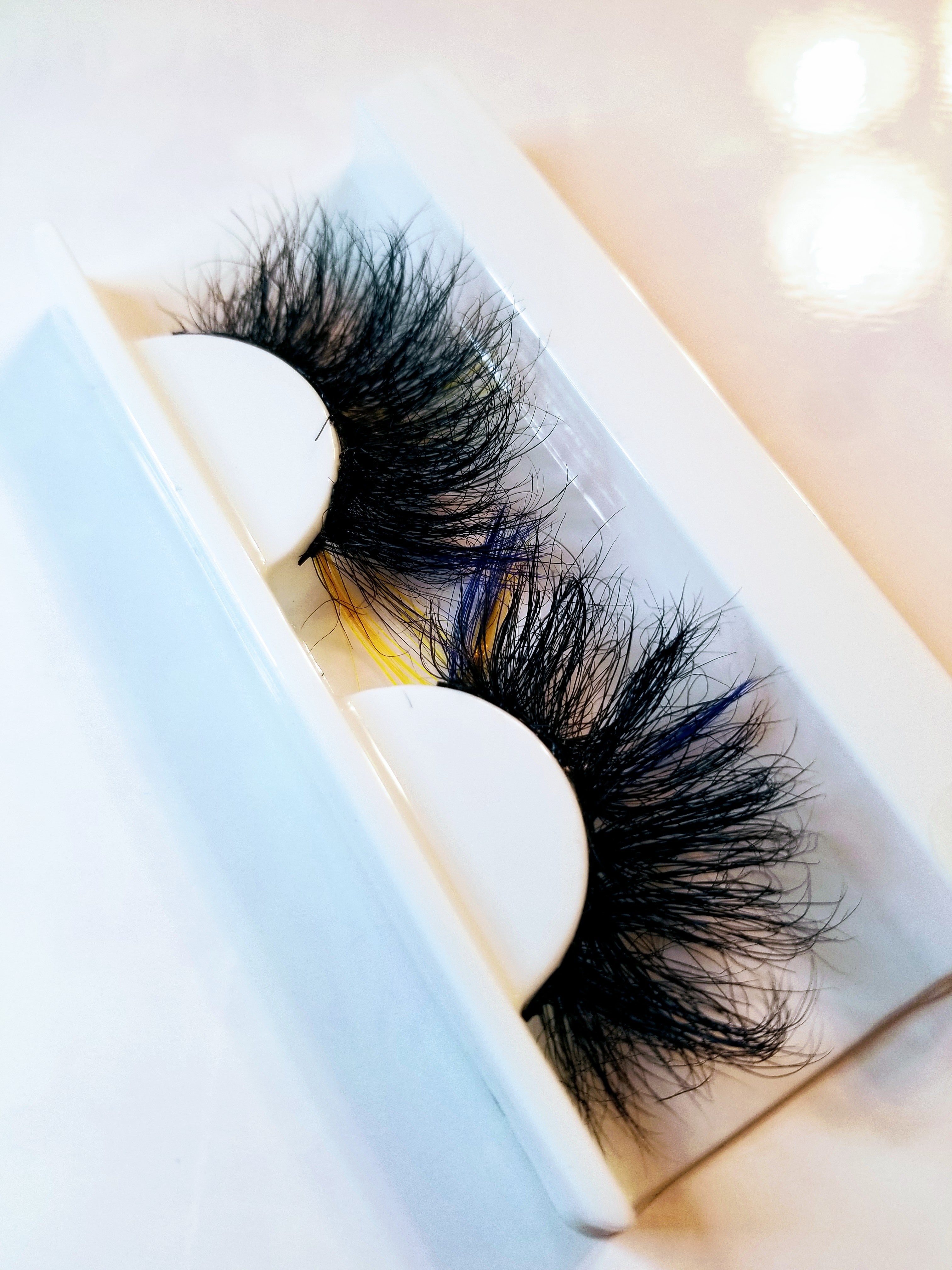 "Orange & Blue" 25mm Colorful Fluffy False Eyelash