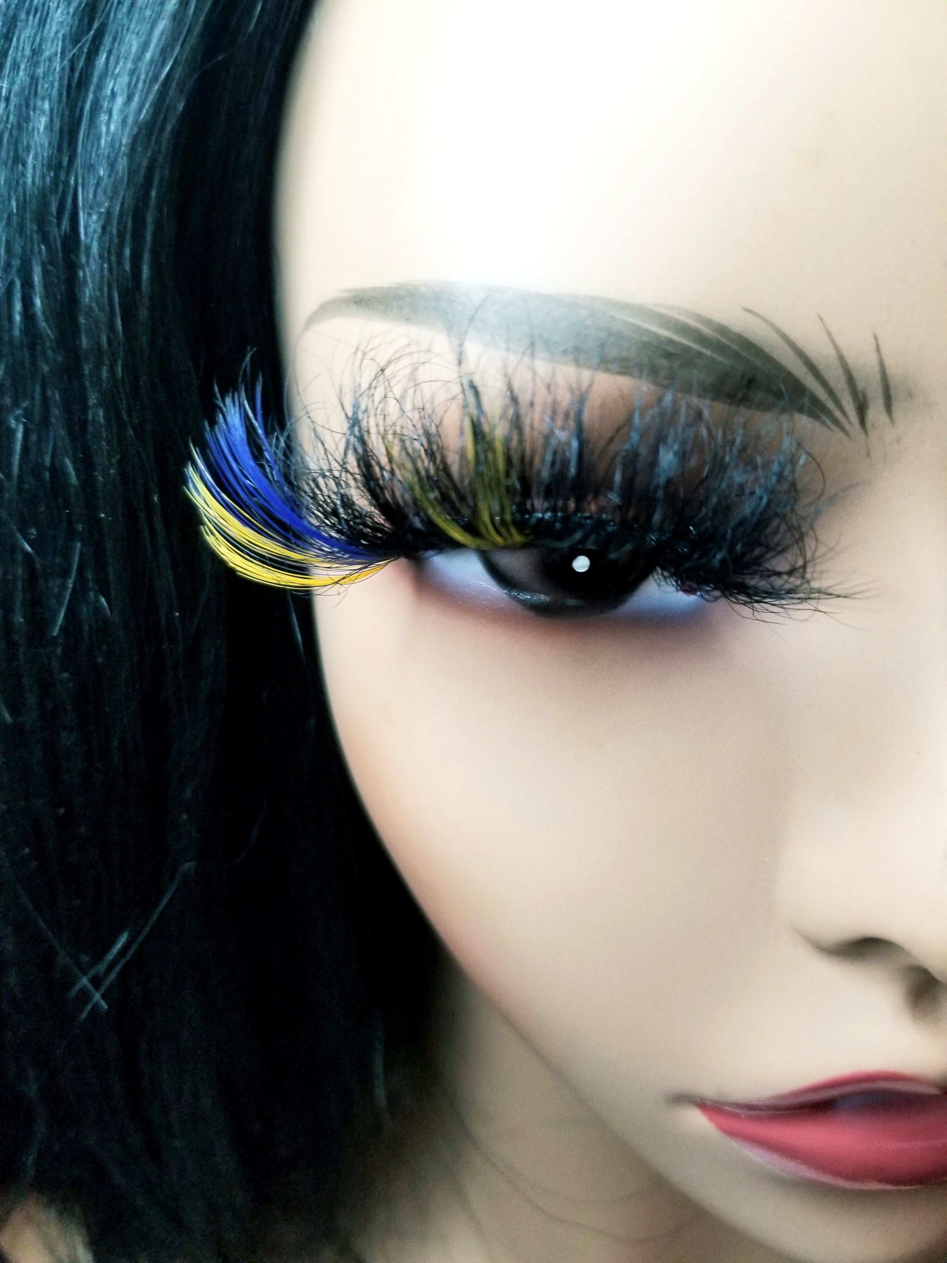 "Orange & Blue" 25mm Colorful Fluffy False Eyelash