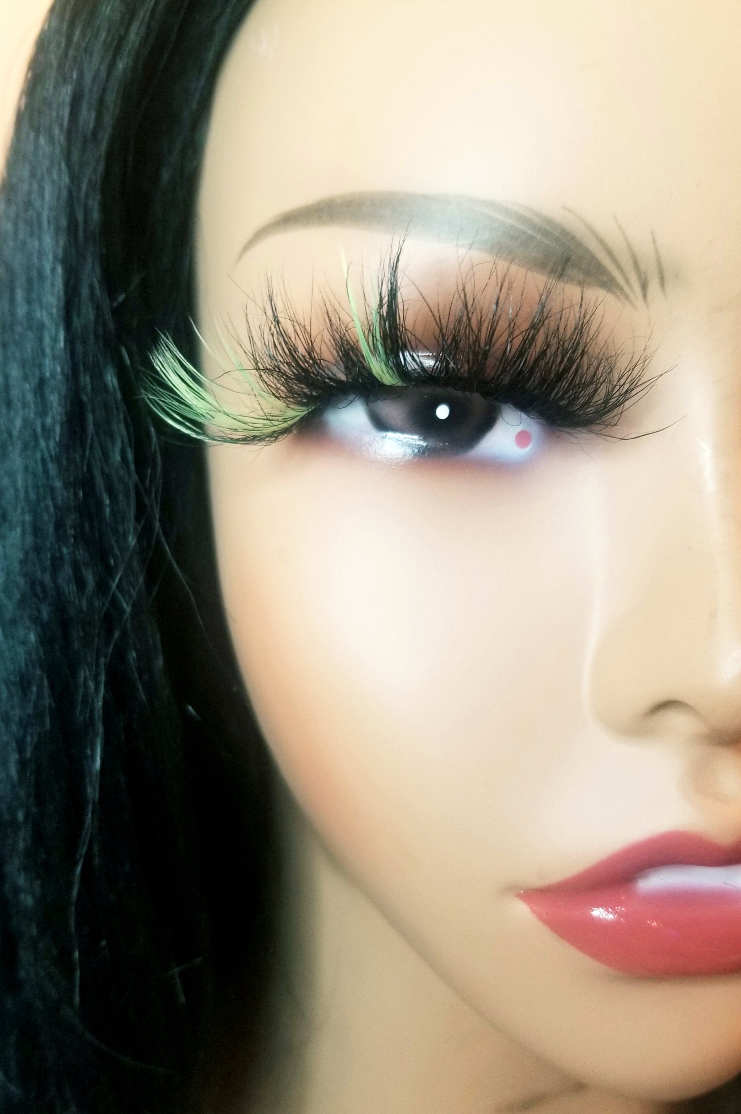 "Soft Green" 25mm Colorful False Eyelash