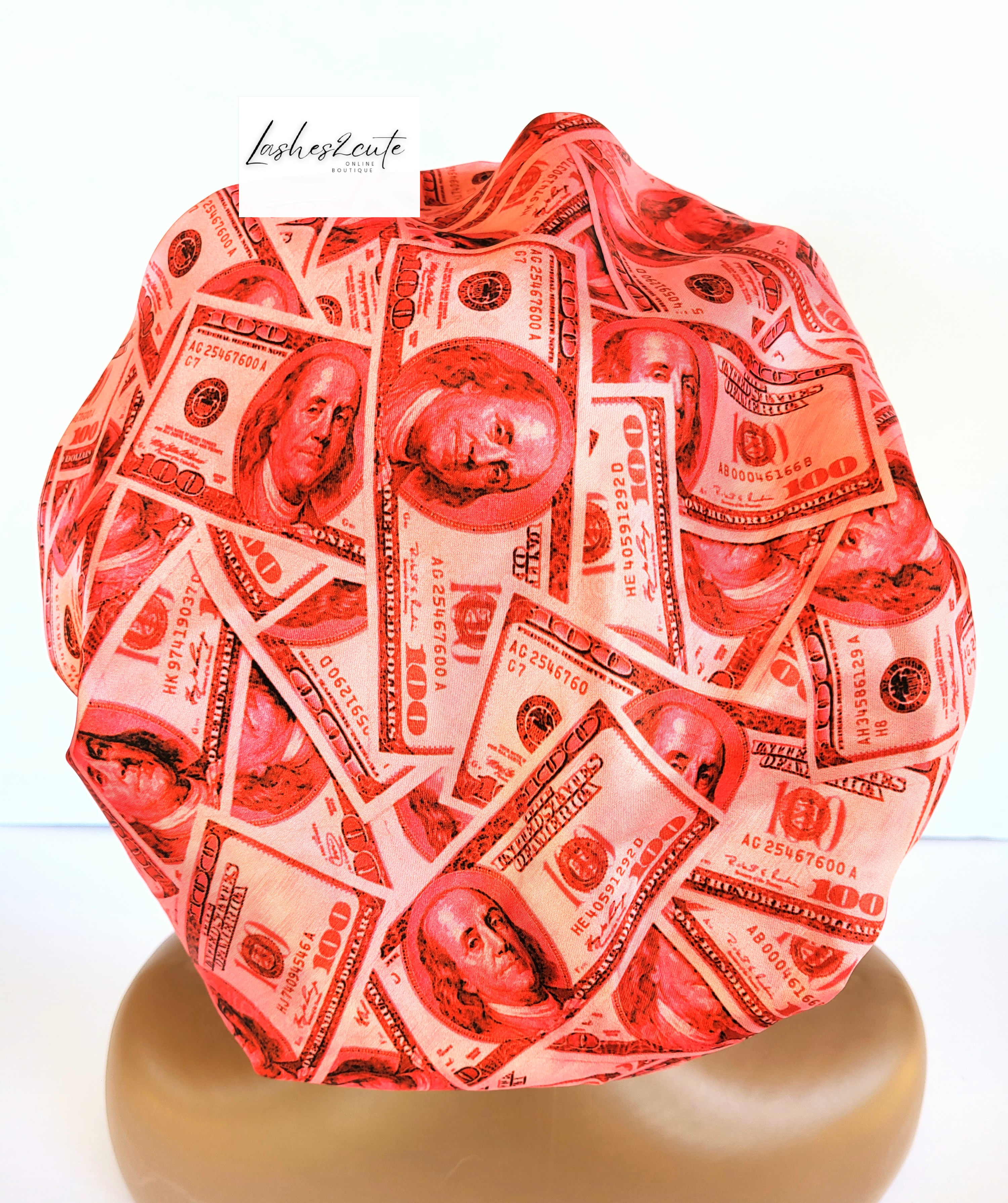 &quot;Red Money&quot; Reversible Sleeping Satin Wavy Bonnet