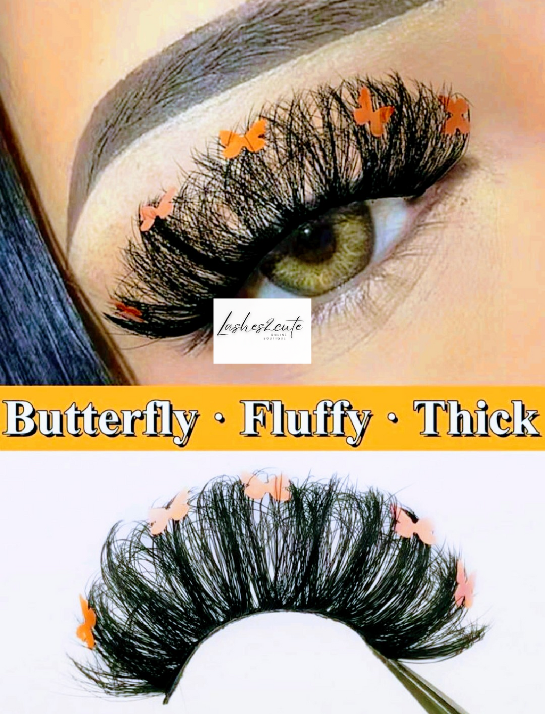 &quot;Butterfly Falls&quot; 25mm Sequin Bejeweled False Eyelashes