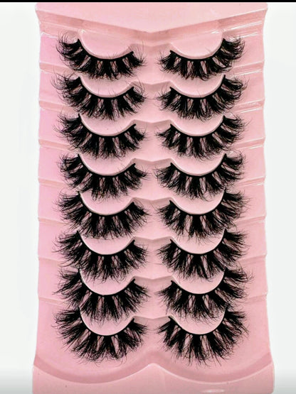 8 Pair Volume Lash Set | 20-25mm D Curl Fluffy Faux Lashes