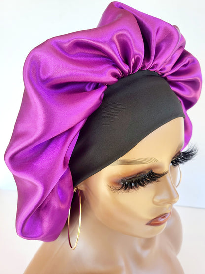 女式粗带单层大号帽子紫色