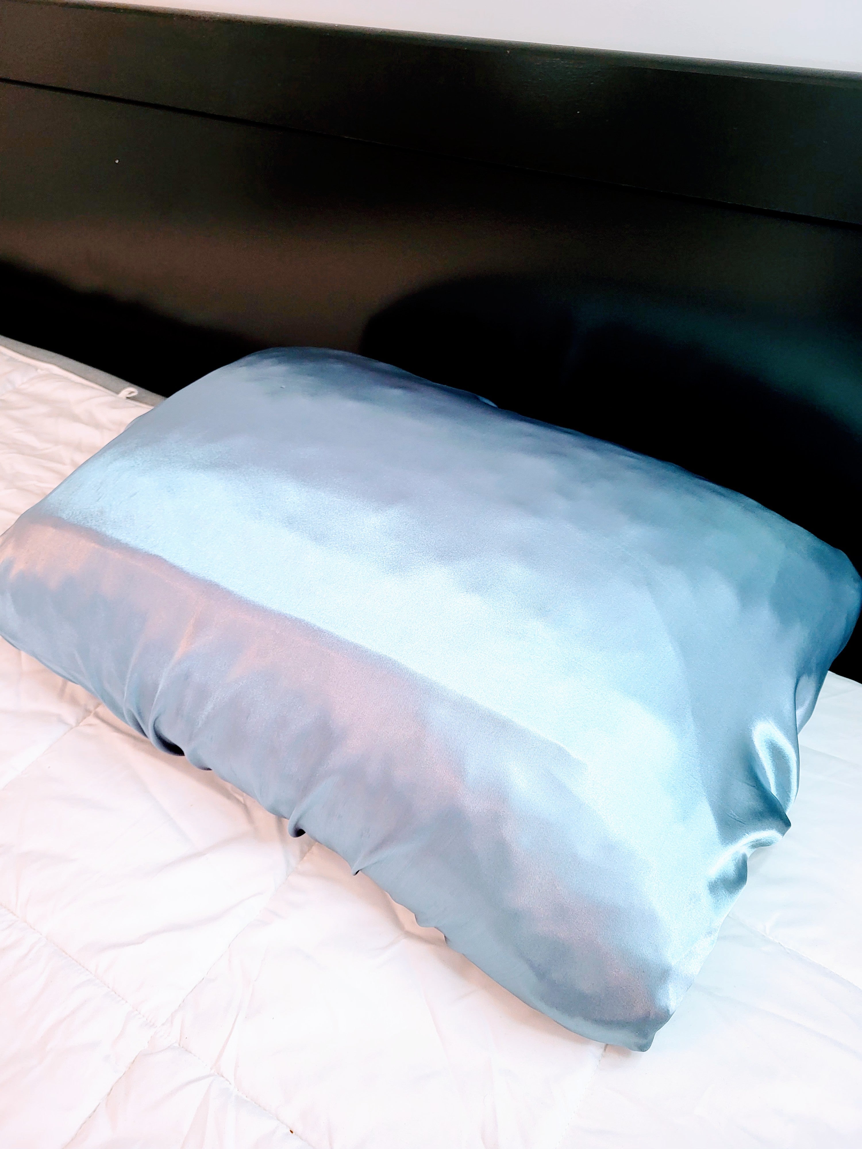 &quot;Satin Lavish&quot; Pink &amp; Gray Reversible Standard Size Satin Pillow case