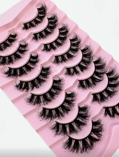 8 Pair Volume Lash Set | 20-25mm D Curl Fluffy Faux Lashes