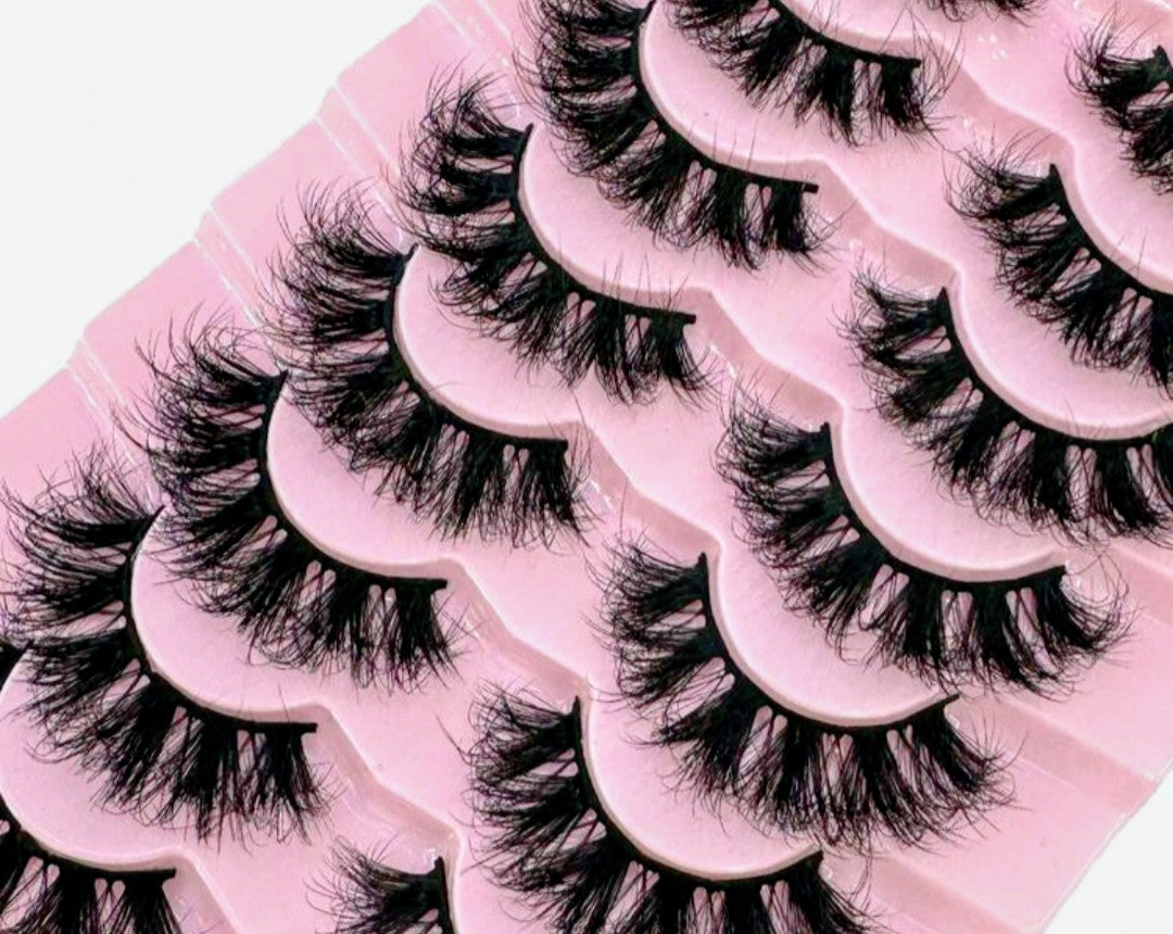8 Pair Volume Lash Set | 20-25mm D Curl Fluffy Faux Lashes