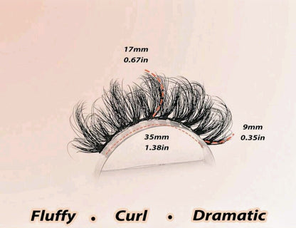 &quot;Unique&quot; D Curl Fluffy Volume Dramatic Fauxmink False Eyelashes