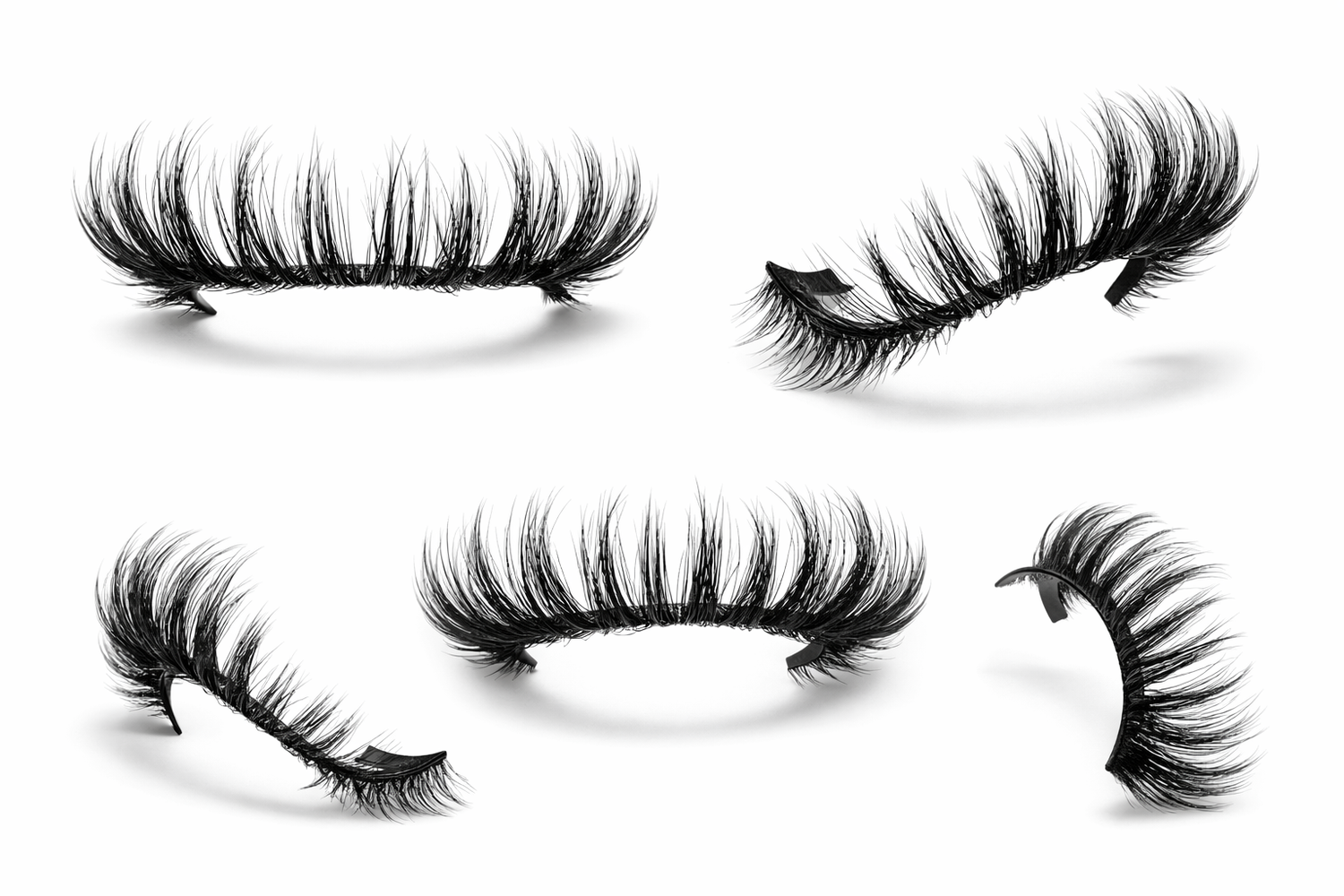 Set of false eyelashes on a white background