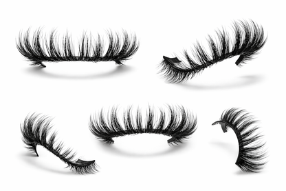 Set of false eyelashes on a white background