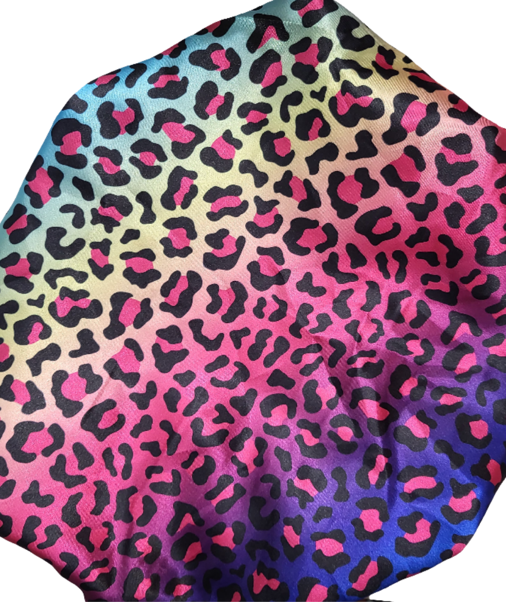 MULTI COLORED  Wide Band Elastic Single Layer Satin Hair Bonnet