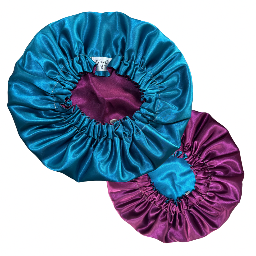 Teal &amp; Plum Reversible Bonnet