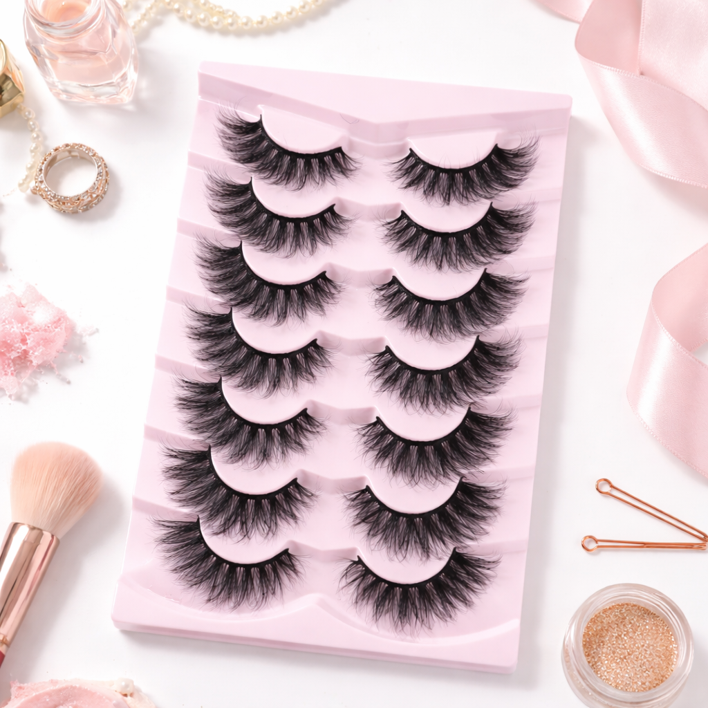 Luxe 7-Pack Wispy Volume Lashes – Fluffy Dramatic Reusable Set