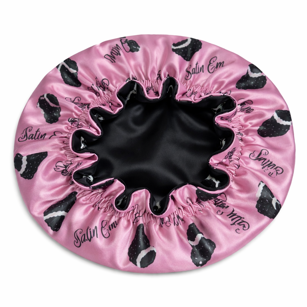 SATIN ENVY PINK Reversible Sleeping Satin Hair Bonnet