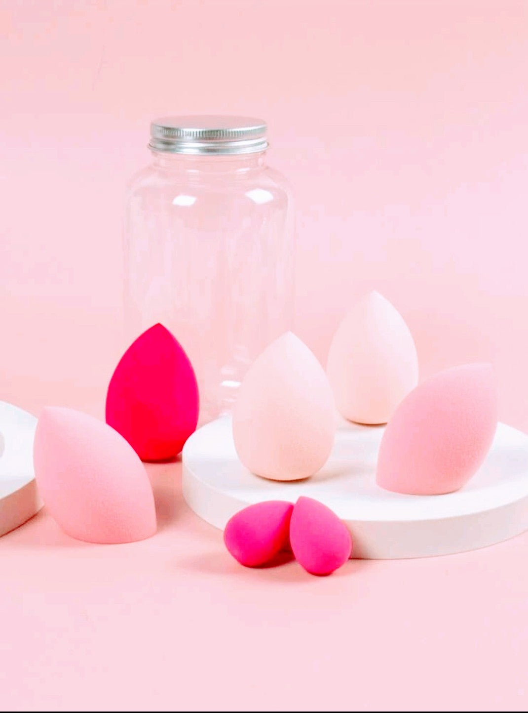 Lashes2cute 7 Piece Makeup Sponge Set Pink