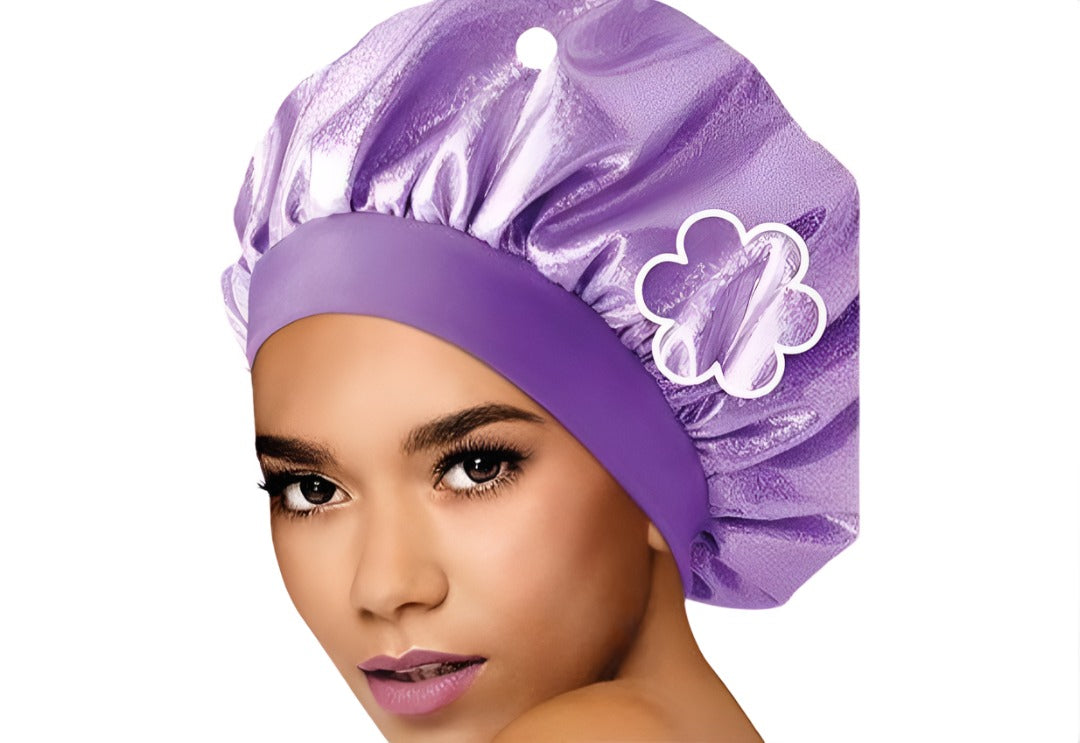 女式夜光帽子紫色珍珠
