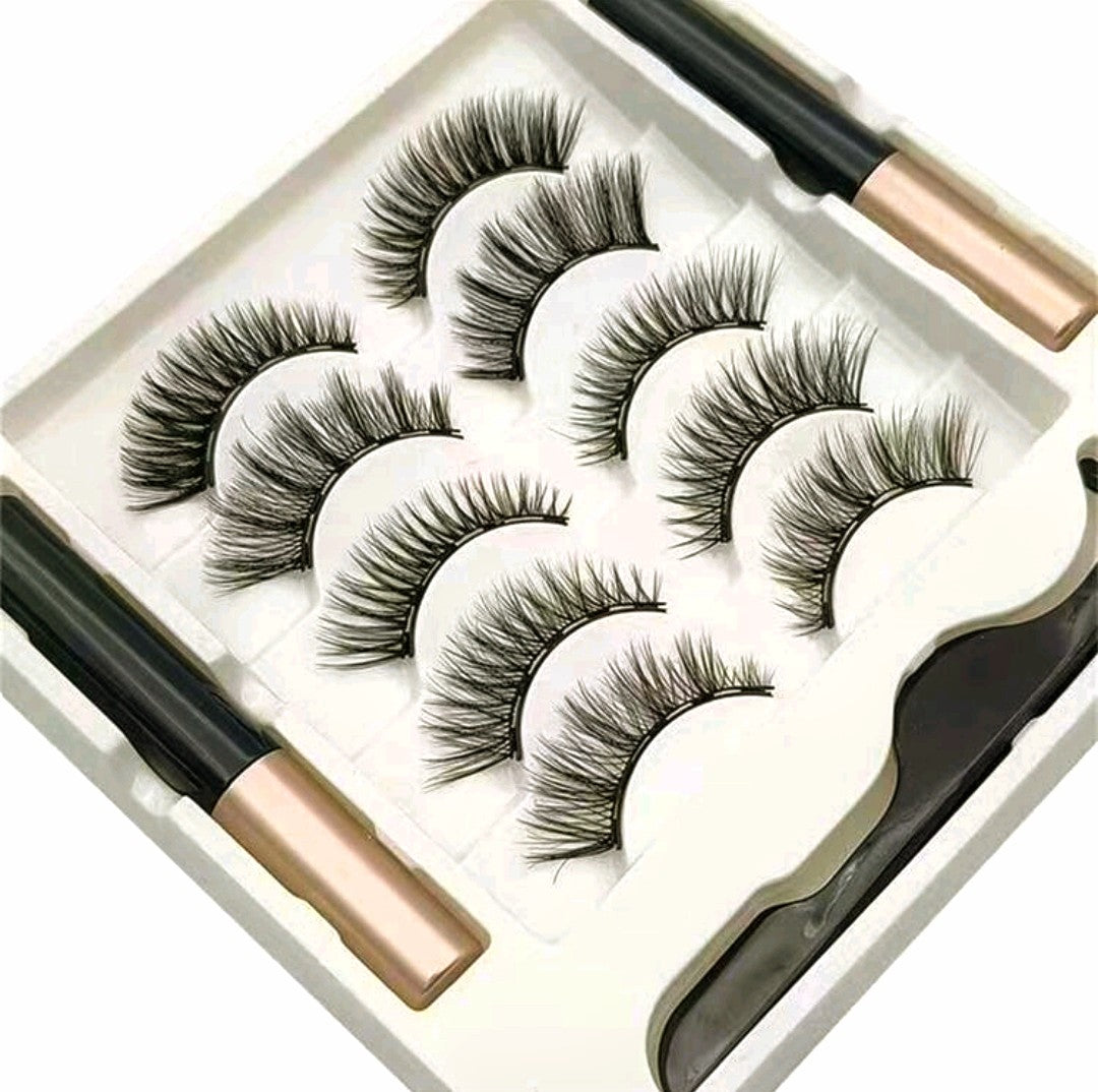 5 Pair 3D Magnetic Natural Eyeliner &amp; Eyelashes Kit