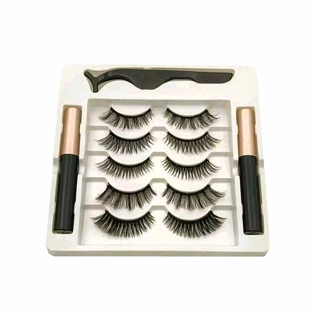 5 Pair 3D Magnetic Natural Eyeliner &amp; Eyelashes Kit