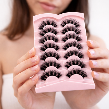 8 Pair Volume Lash Set | 20-25mm D Curl Fluffy Faux Lashes