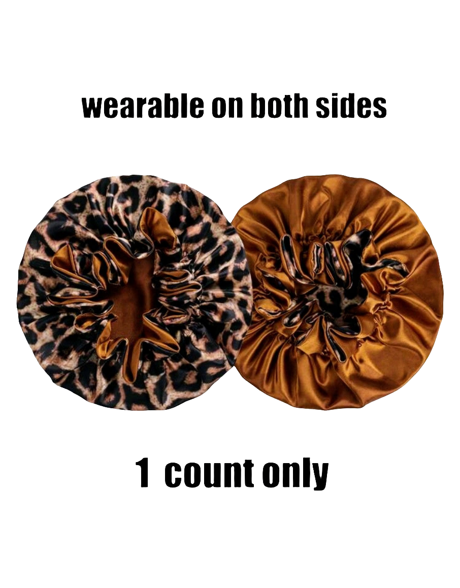 Leopard Reversible Satin Sleeping Hair Bonnet