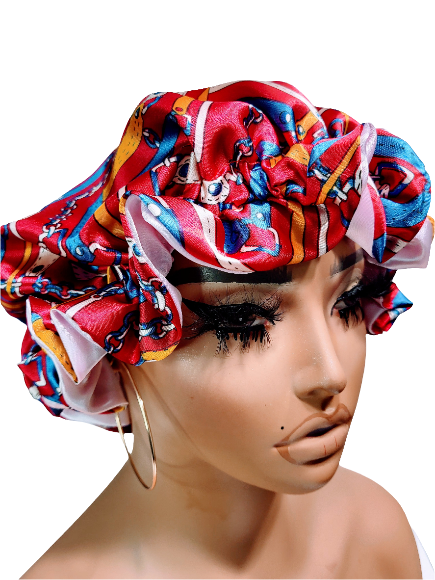 &quot;MYA&quot; Reversible Sleeping Satin Hair Bonnet