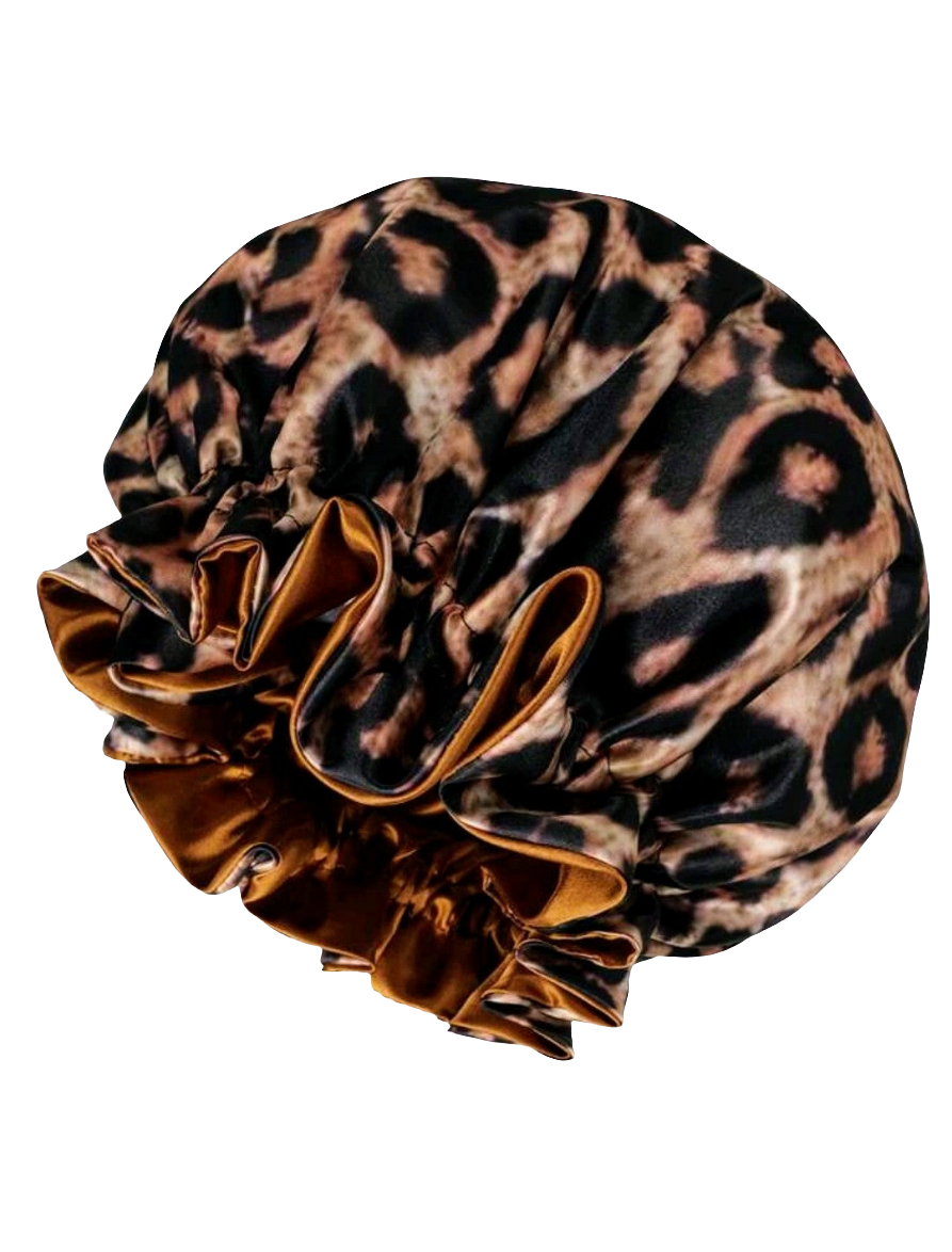 Leopard Reversible Satin Sleeping Hair Bonnet