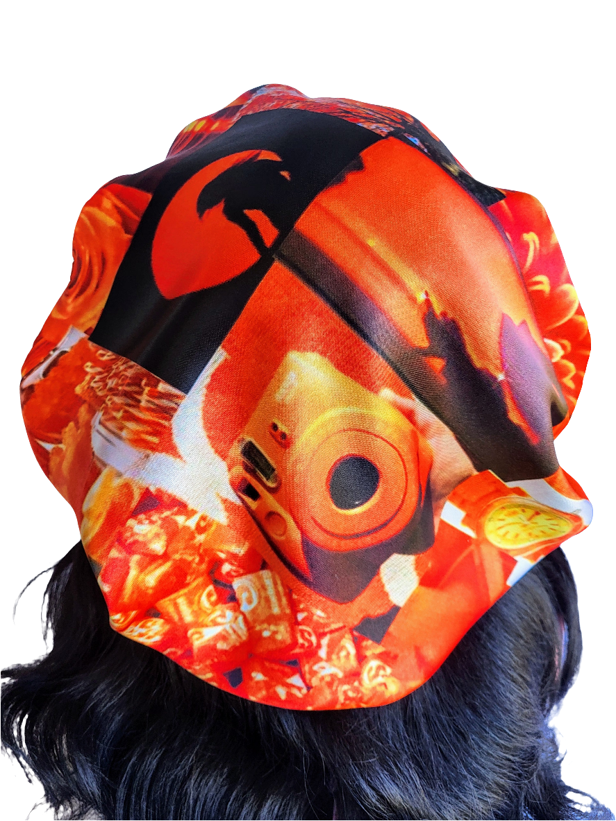 OCTOBER ORANGE Reversible Sleeping Satin Hair Bonnet