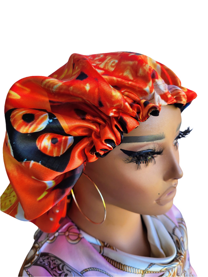 OCTOBER ORANGE Reversible Sleeping Satin Hair Bonnet