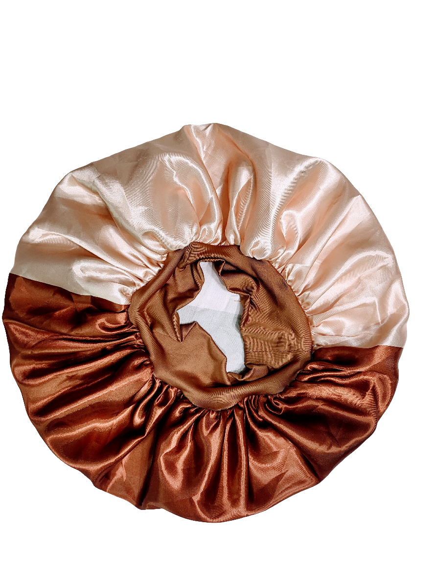 &quot;CINNAMON&quot; Wide Band Sleeping Satin Hair Bonnet