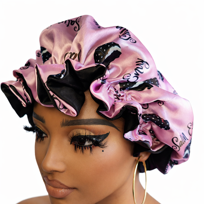 SATIN ENVY PINK Reversible Sleeping Satin Hair Bonnet