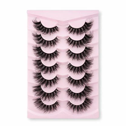 Luxe 7-Pack Wispy Volume Lashes – Fluffy Dramatic Reusable Set