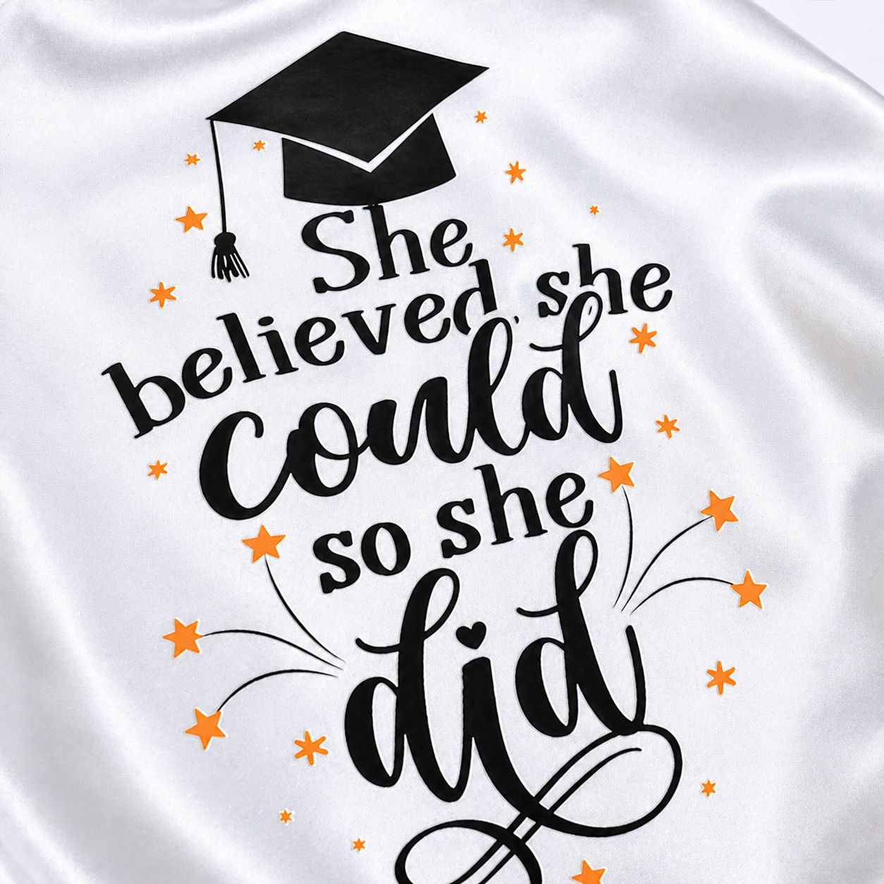 Graduation-themed design with text &
