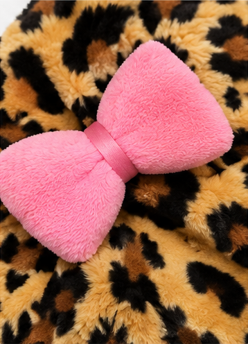 Pink Leopard Luxe | Teddy Fleece Satin-Lined Bonnet 💕🐆