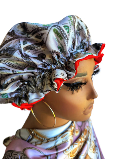 GREEN MONEY – Reversible Satin Hair Bonnet💚