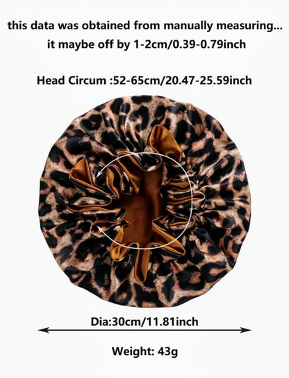 Leopard Reversible Satin Sleeping Hair Bonnet