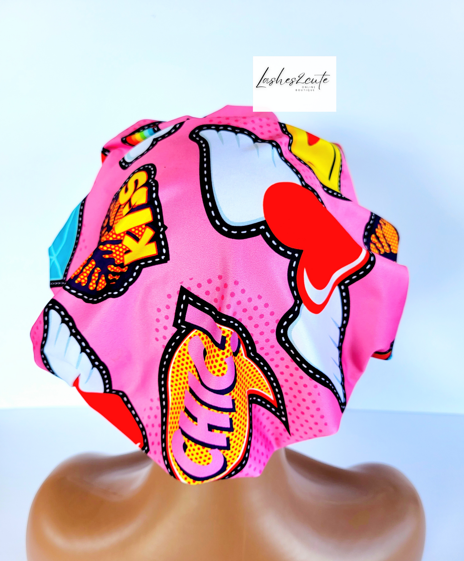 Luxury Fitted Pink Chic Bonnet