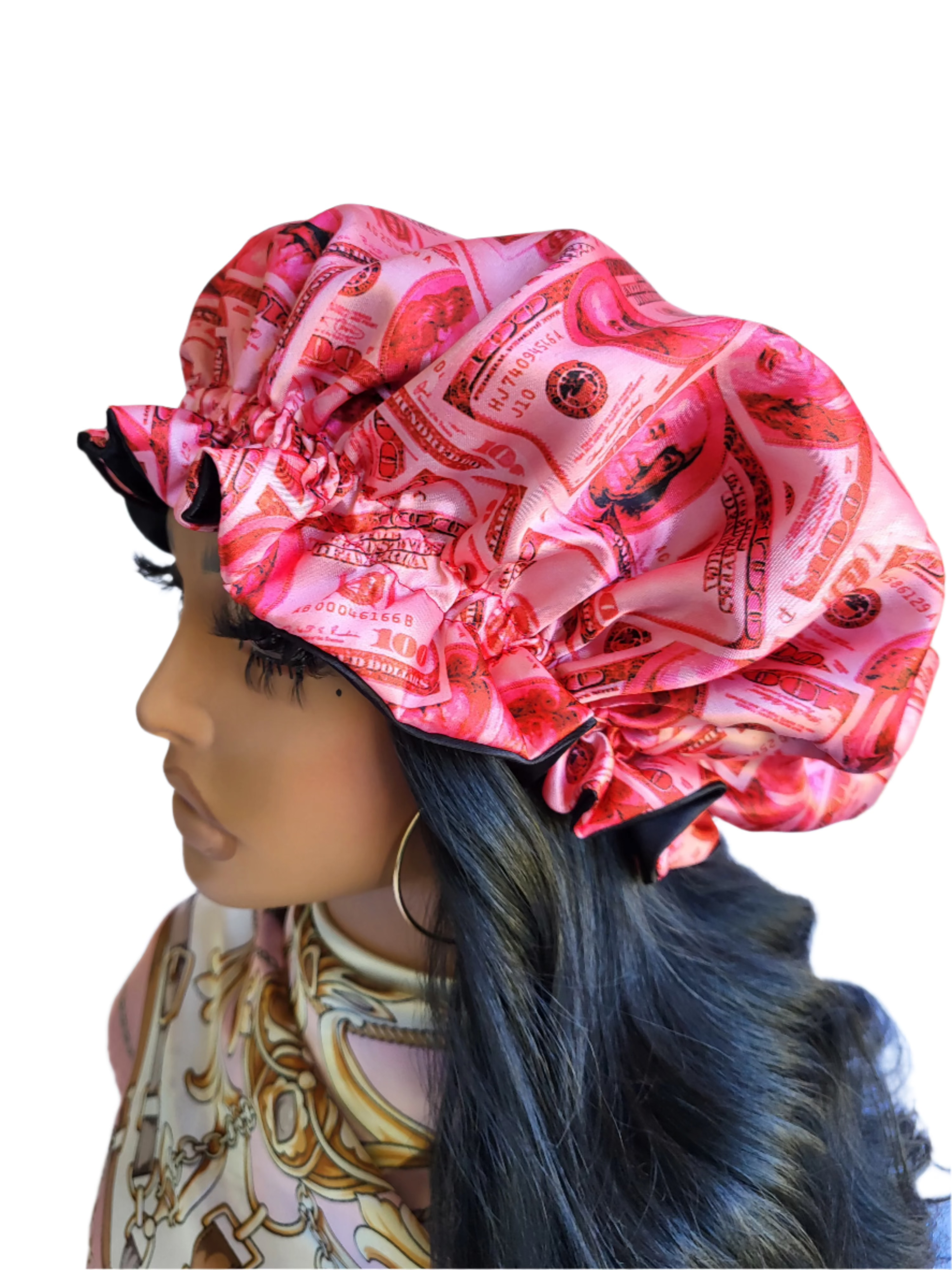 RED MONEY Reversible Sleeping Satin Wavy Bonnet