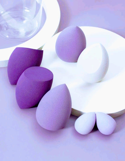 Lashes2cute 7 Piece Makeup Sponge Set Purple